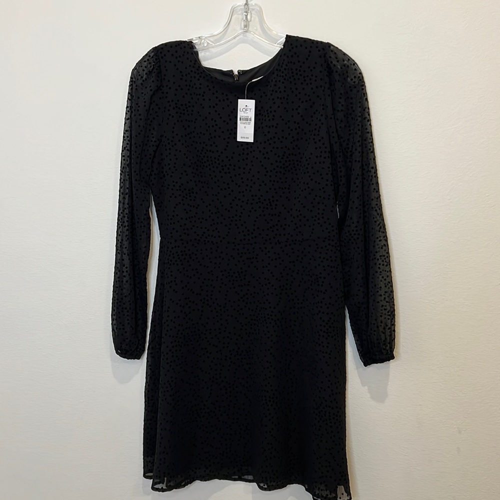 New! Black sheer sleeve dress